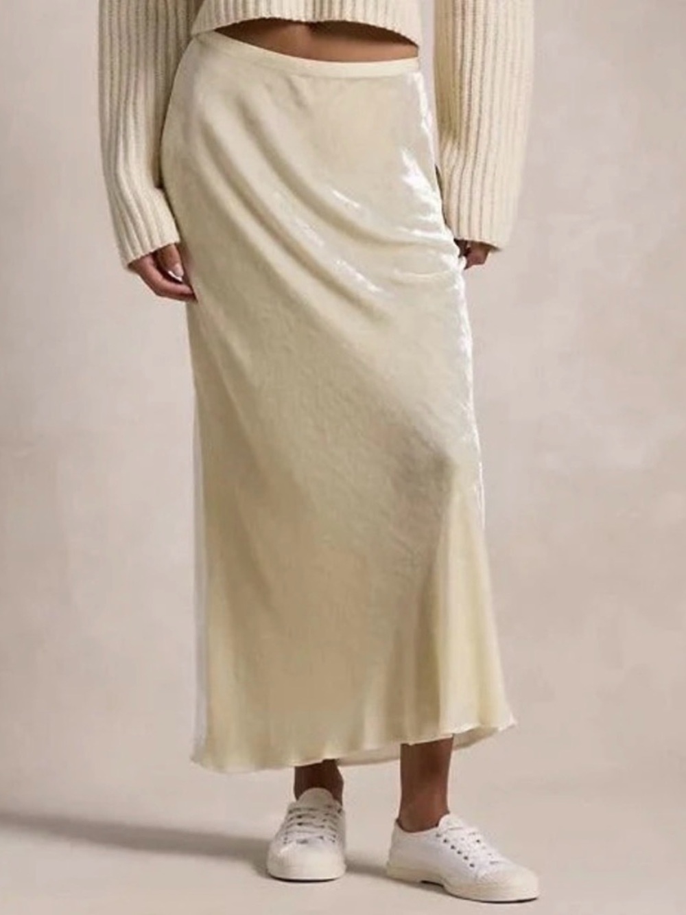 Polo Ralph Lauren Velvet Bias-Cut Skirt